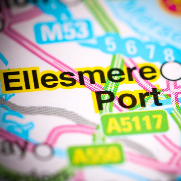 Ellesmere Port. United Kingdom on a map
