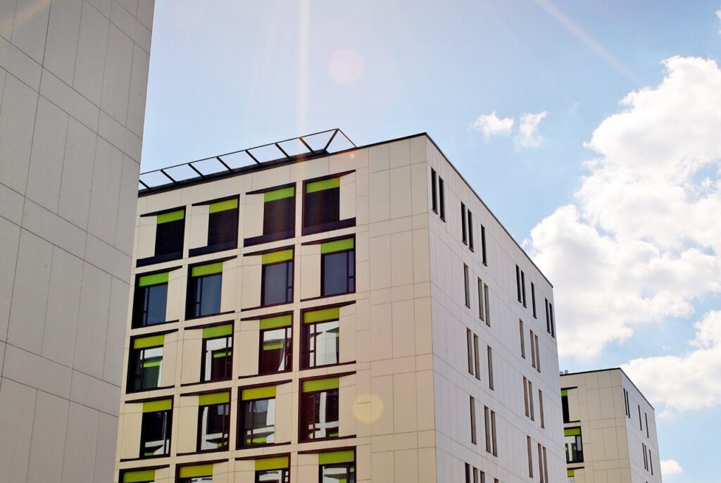 shot of a pbsa with blue skies as background