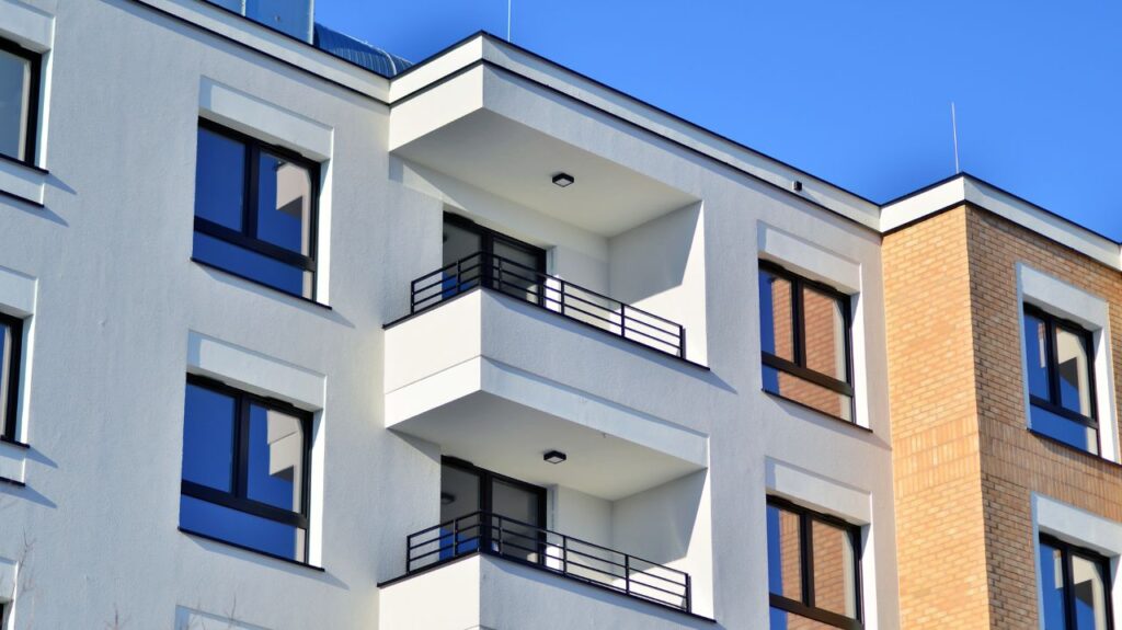 exterior of a new apartment building